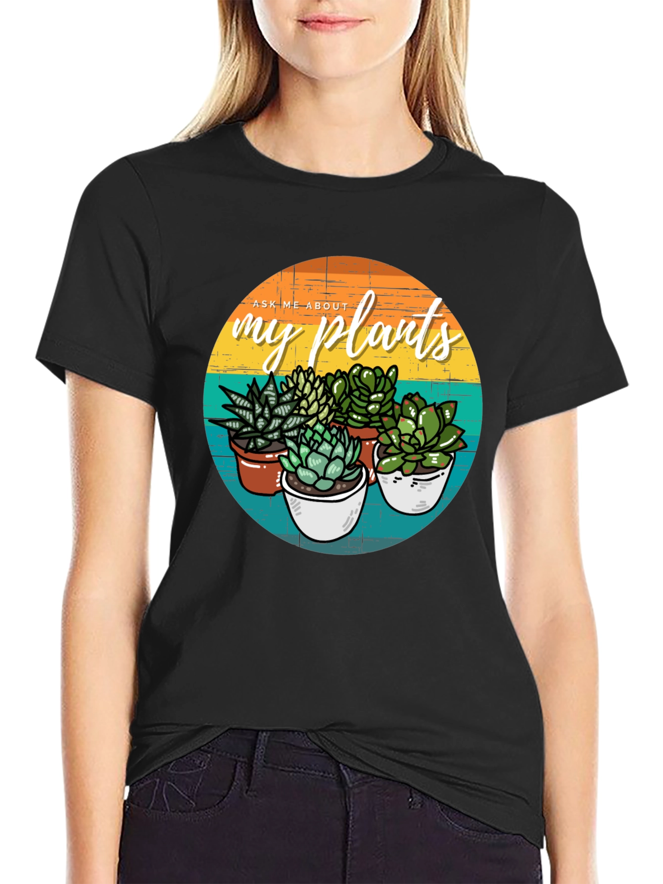 Ask Me About My Plants T-Shirt Succulent Lover Tee