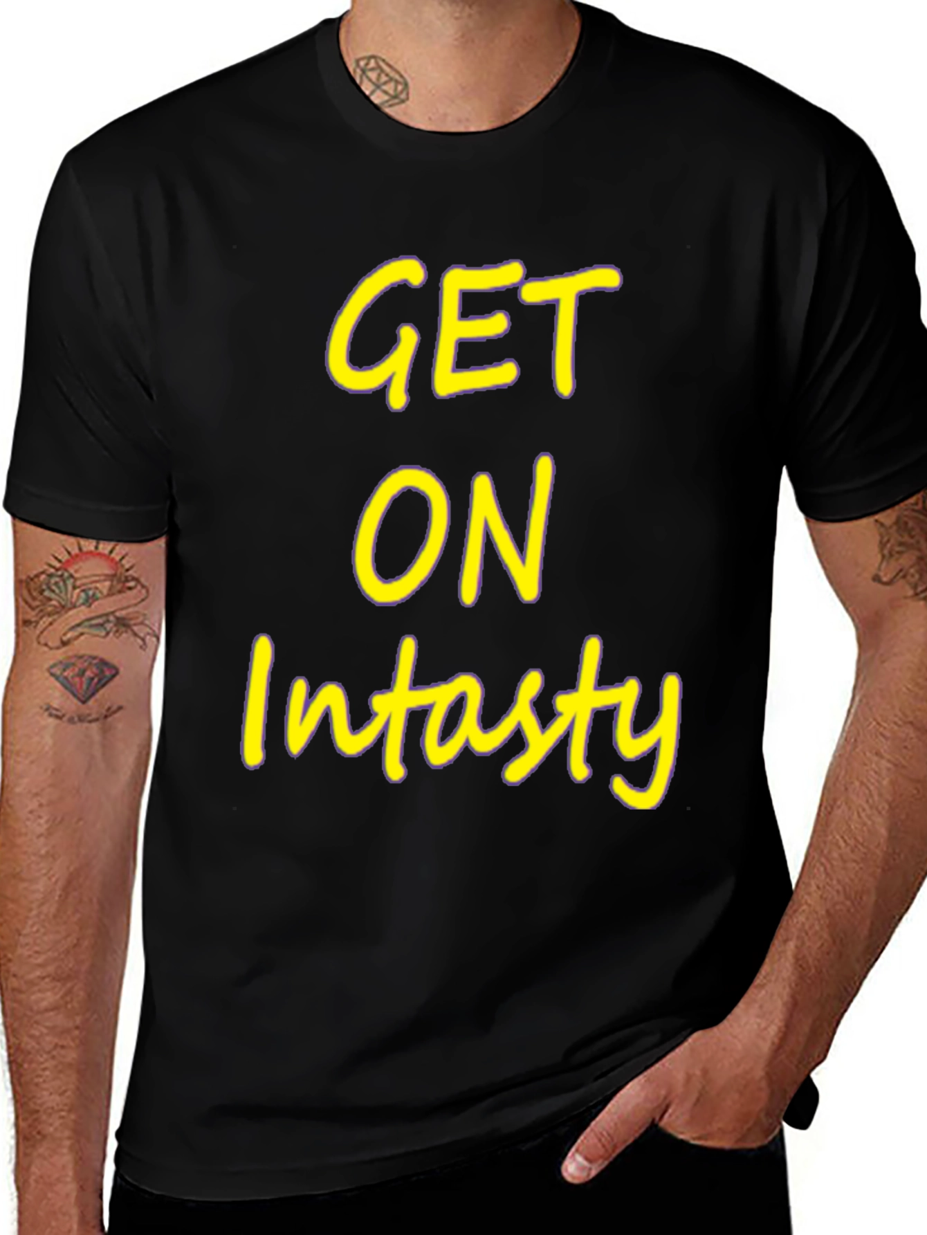 Get On Intasty Black Graphic Tee
