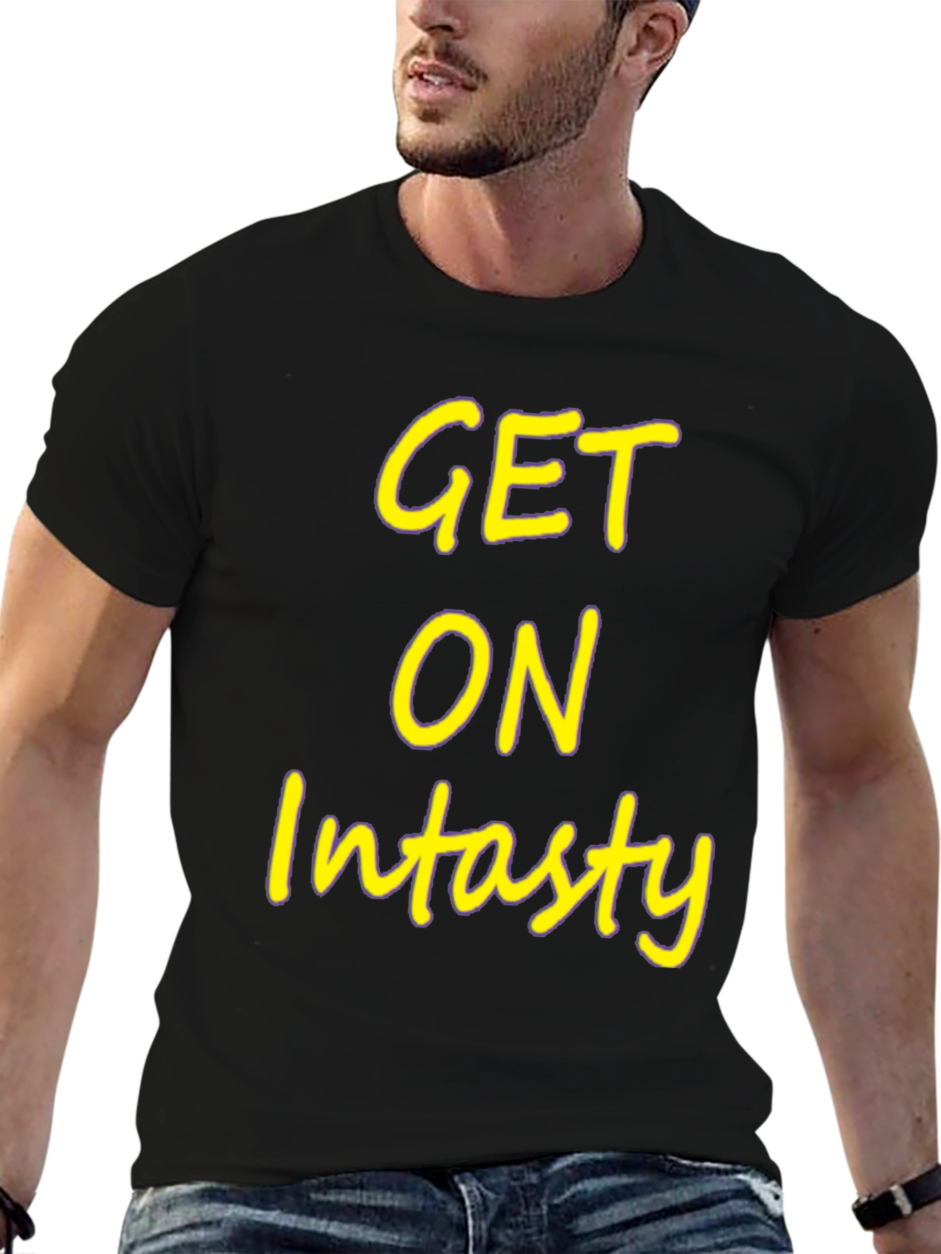 Get On Intasty Black Graphic Tee