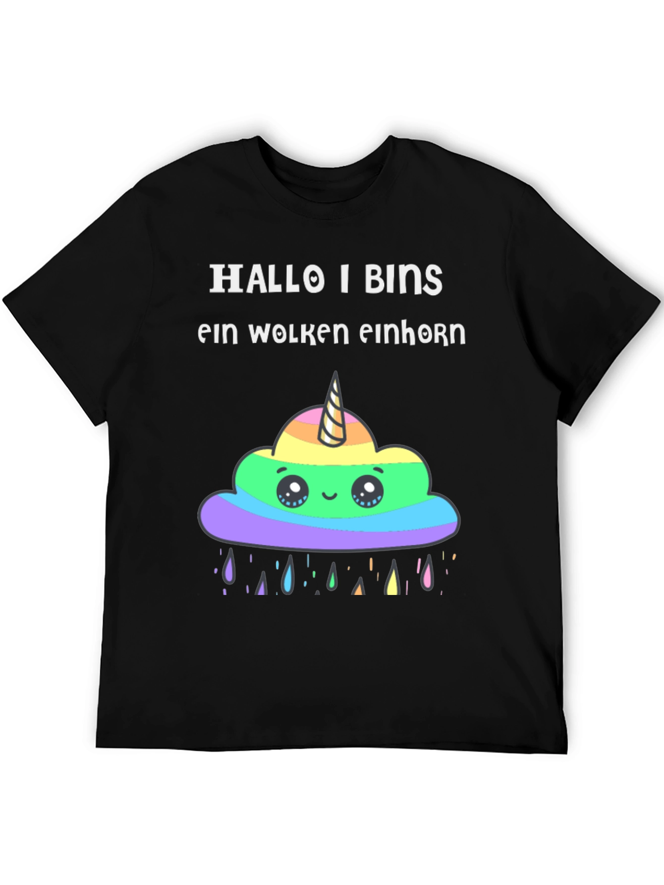 Hallo I Bins Wolken Einhorn T-Shirt