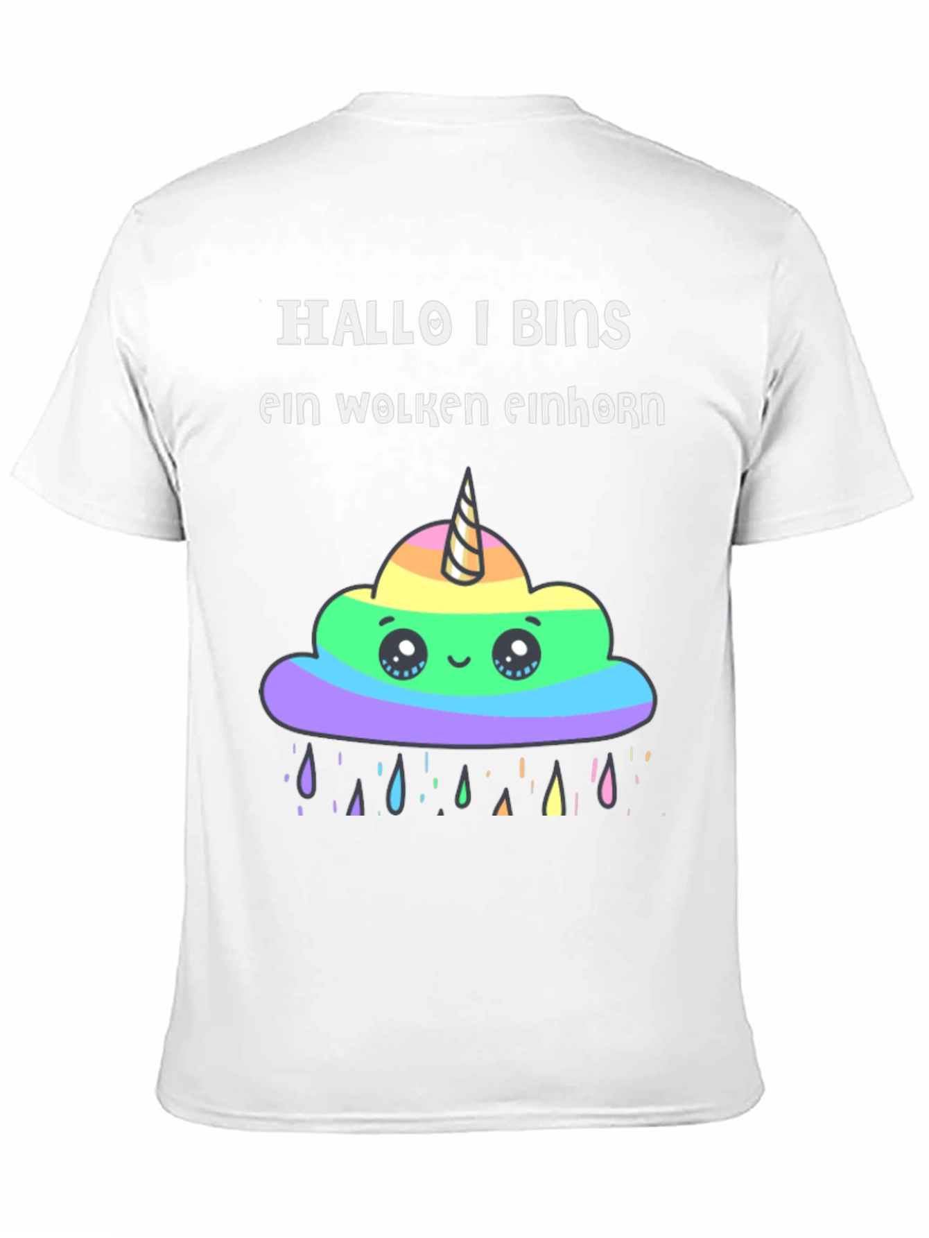 Hallo I Bins Wolken Einhorn T-Shirt