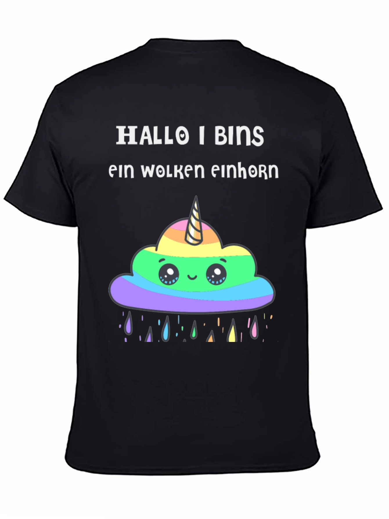 Hallo I Bins Wolken Einhorn T-Shirt
