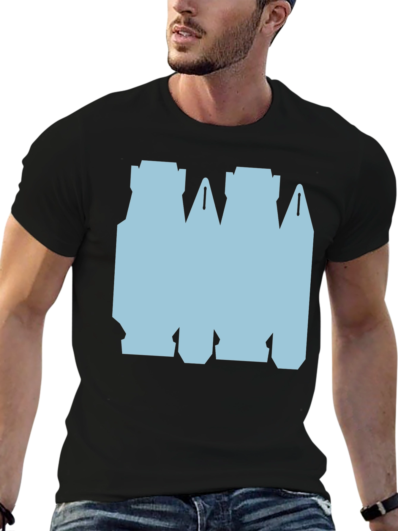 Abstract Design Tee - Black Cotton Casual Shirt