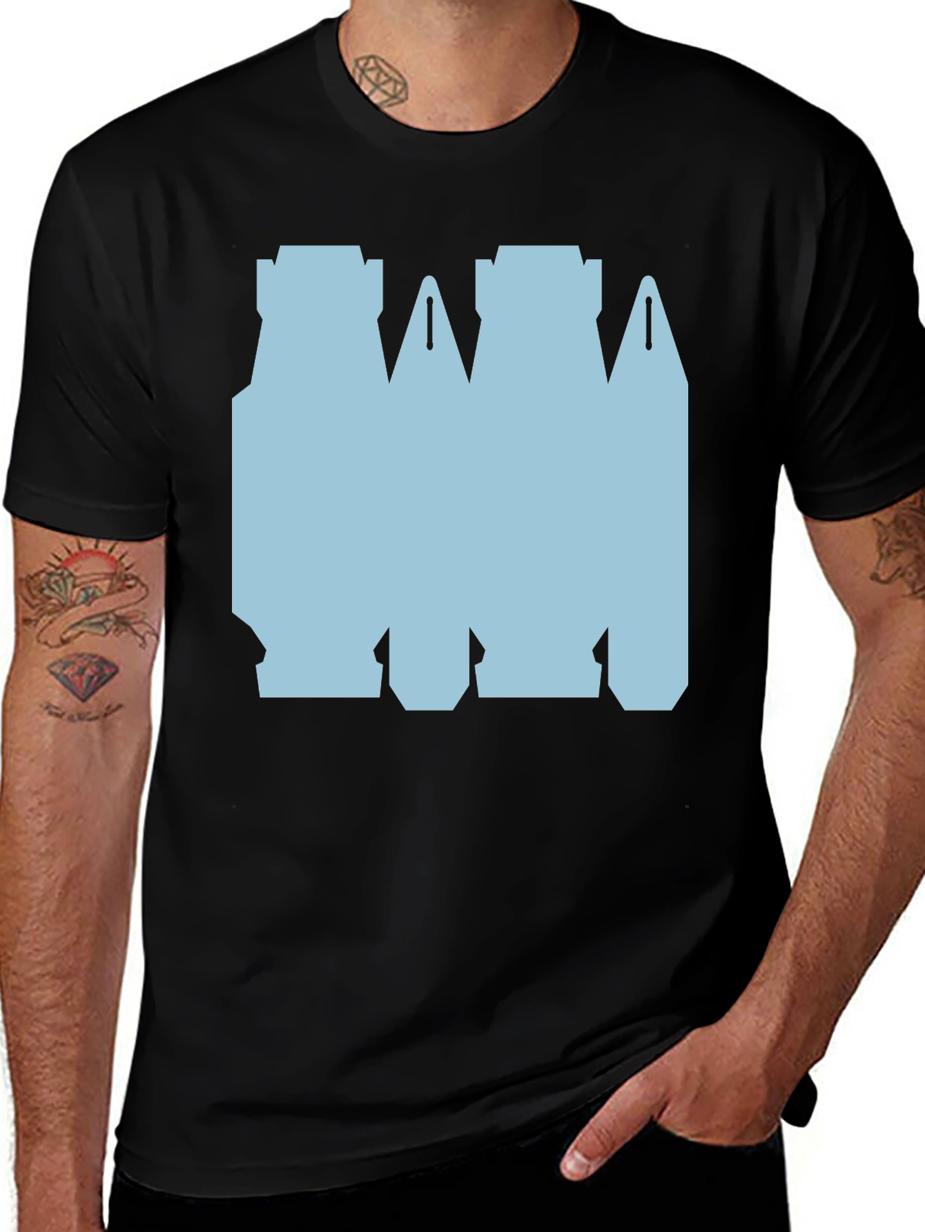 Abstract Design Tee - Black Cotton Casual Shirt