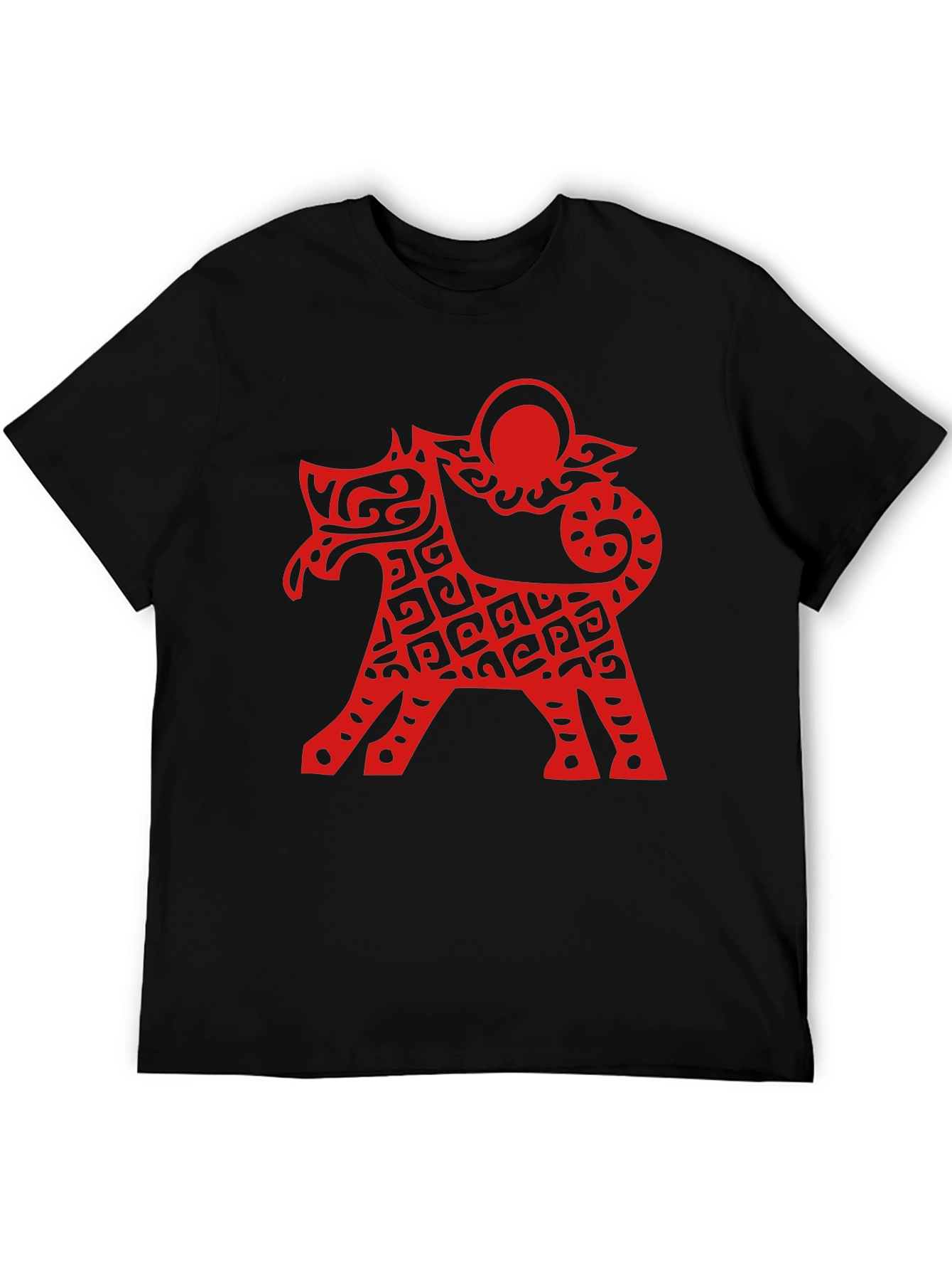 Abstract Dog Graphic Black Tee