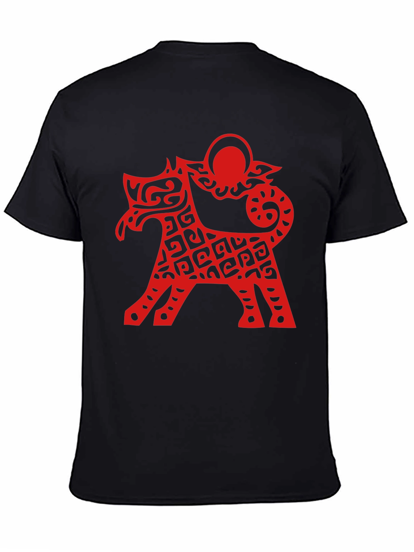 Abstract Dog Graphic Black Tee