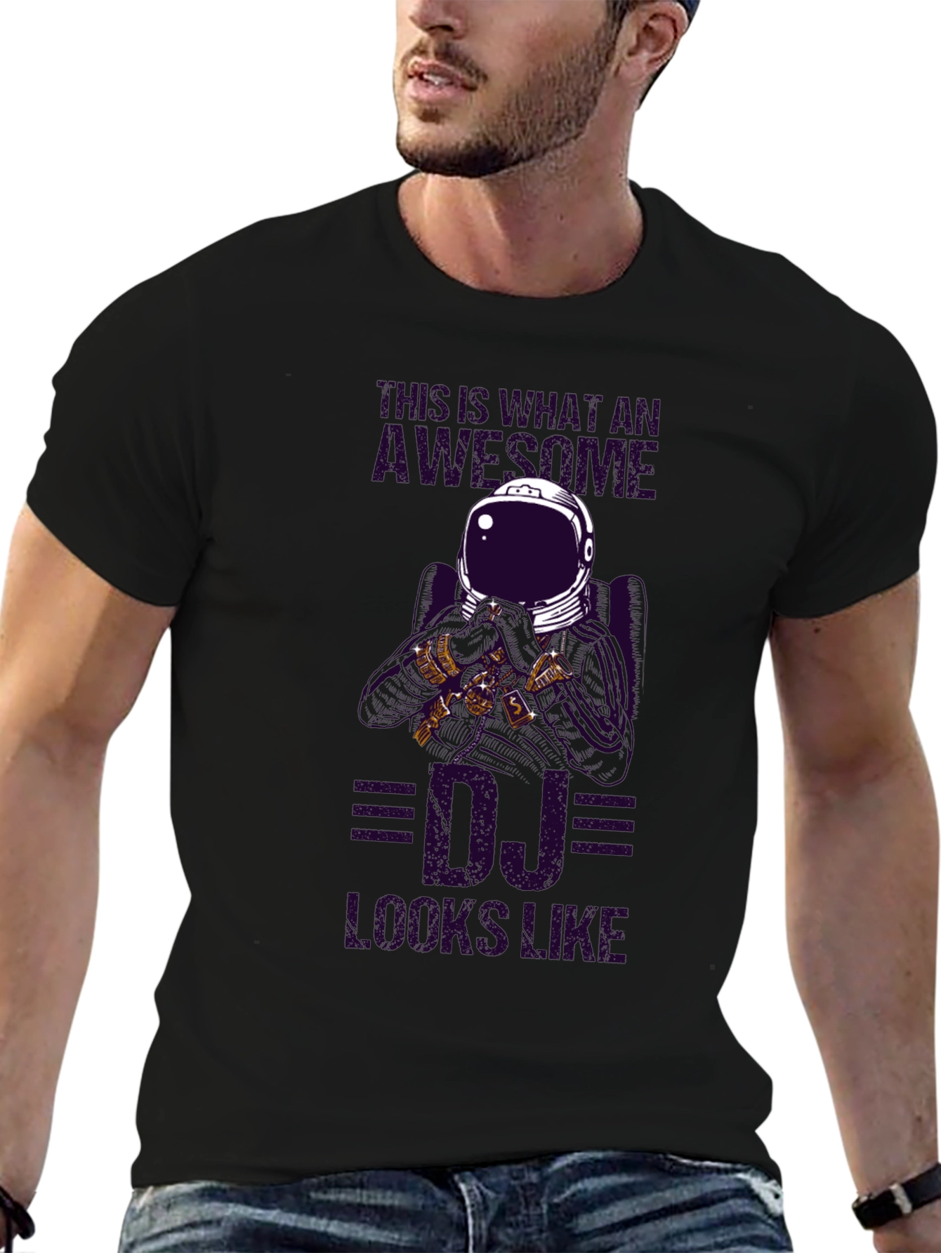 Awesome DJ Astronaut Graphic T-Shirt
