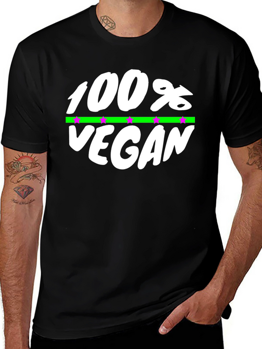 100% Vegan Graphic Tee - Black