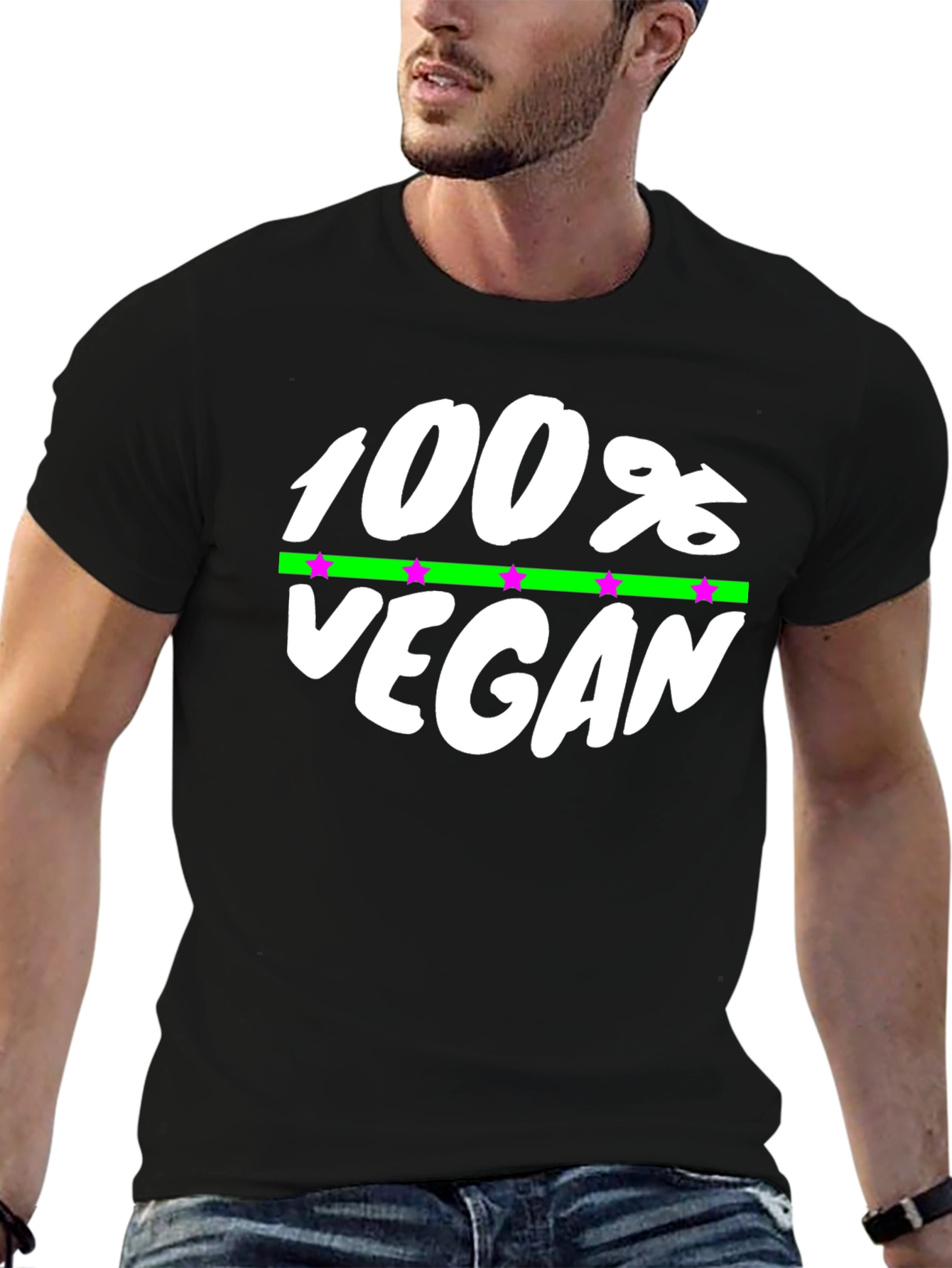 100% Vegan Graphic Tee - Black