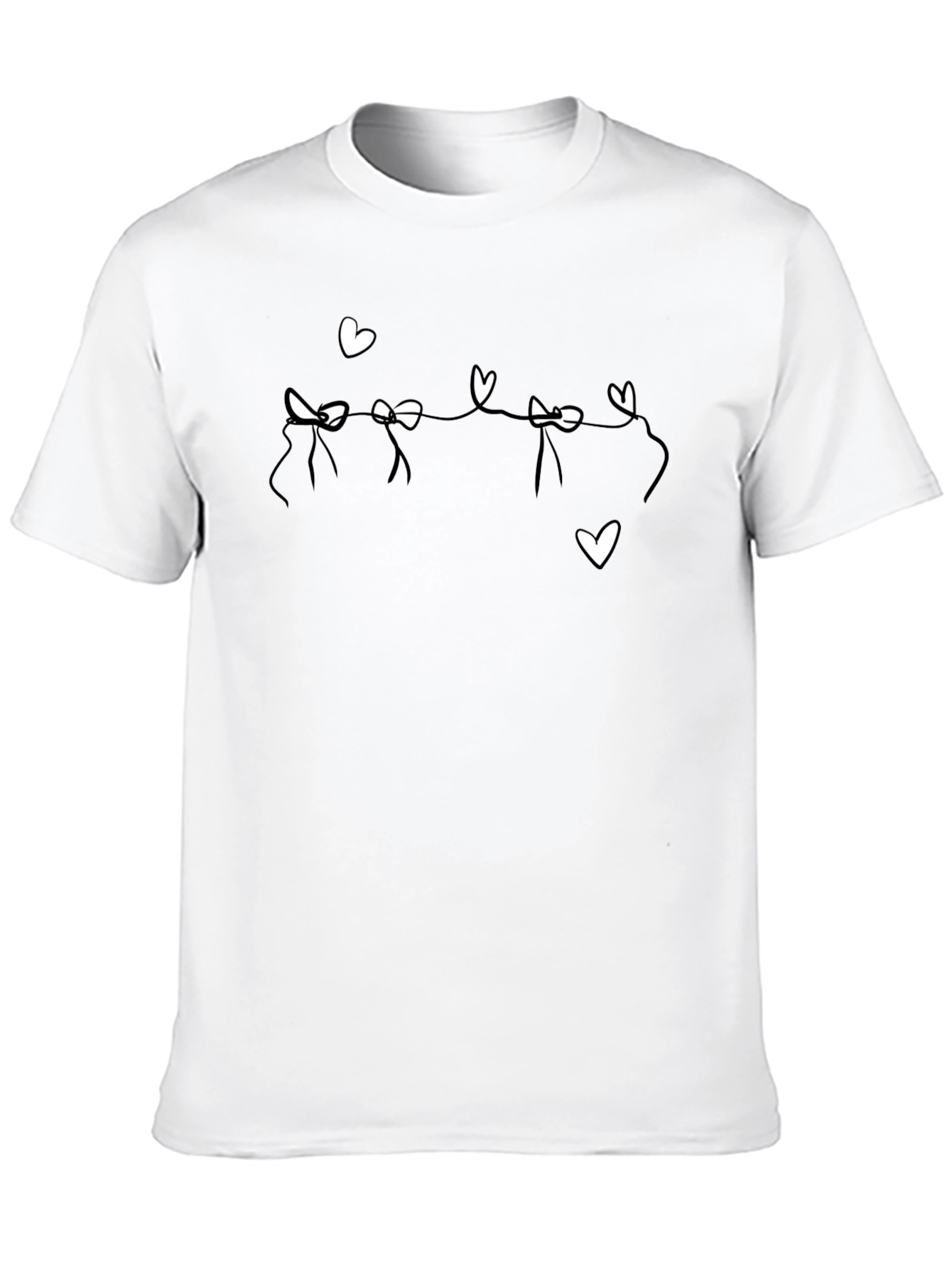 Heart Garland T-Shirt - Black Casual Tee