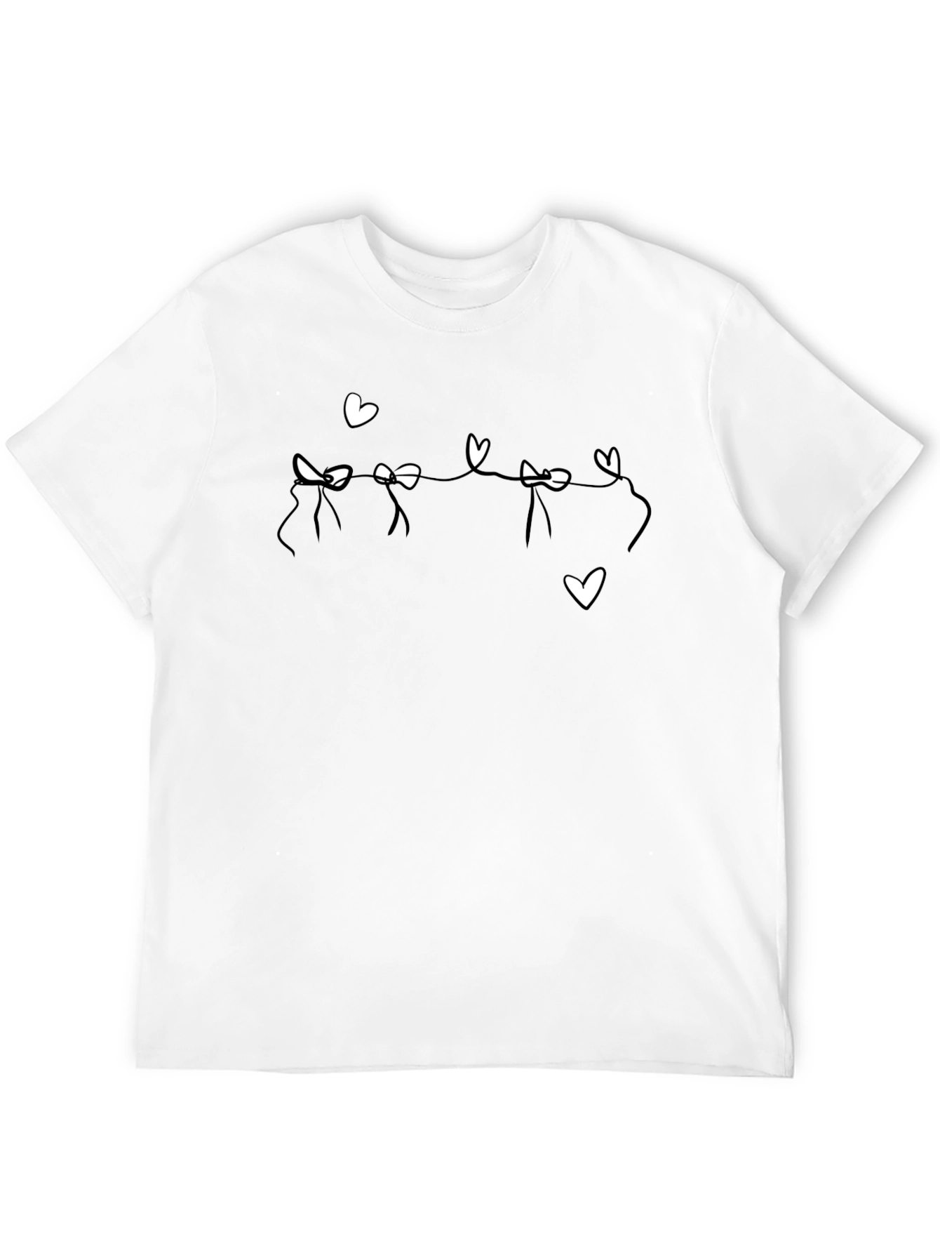 Heart Garland T-Shirt - Black Casual Tee