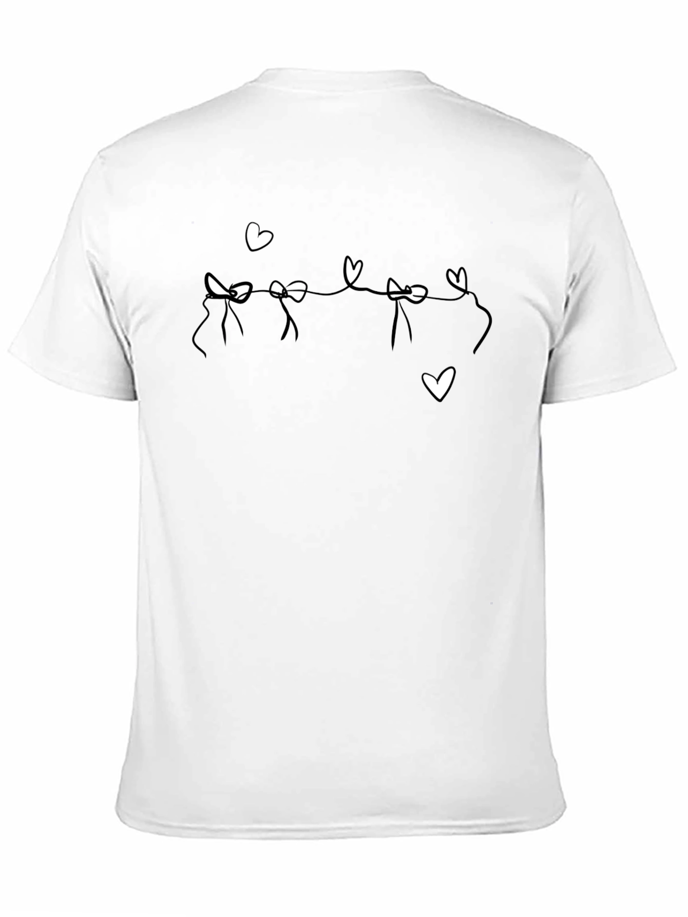 Heart Garland T-Shirt - Black Casual Tee