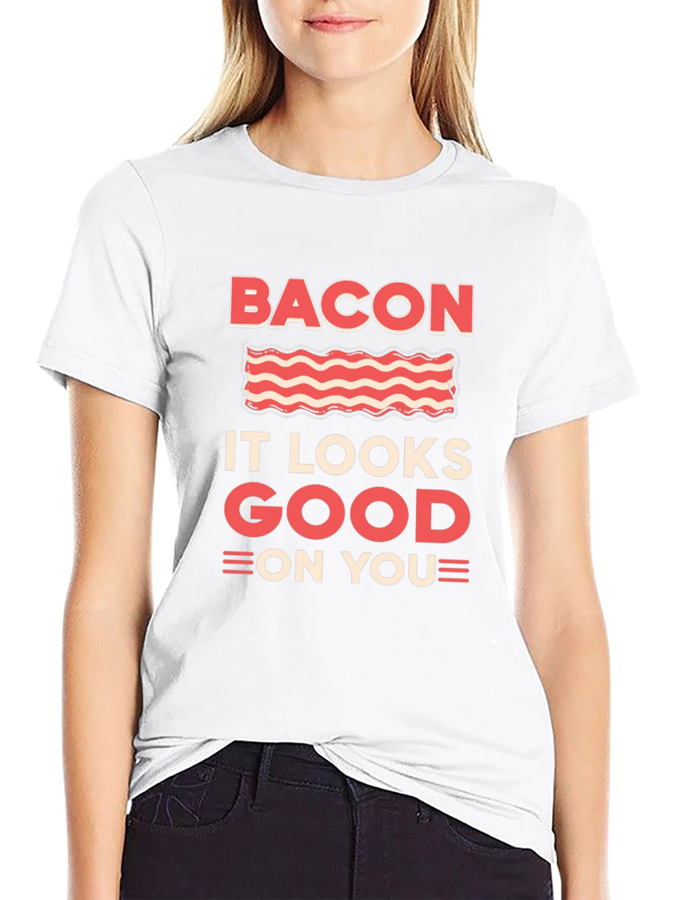 Bacon It Looks Good On You Graphic T-Shirt