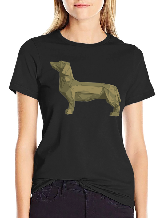 Geometric Dachshund Graphic Tee - Modern Dog Lovers T-Shirt