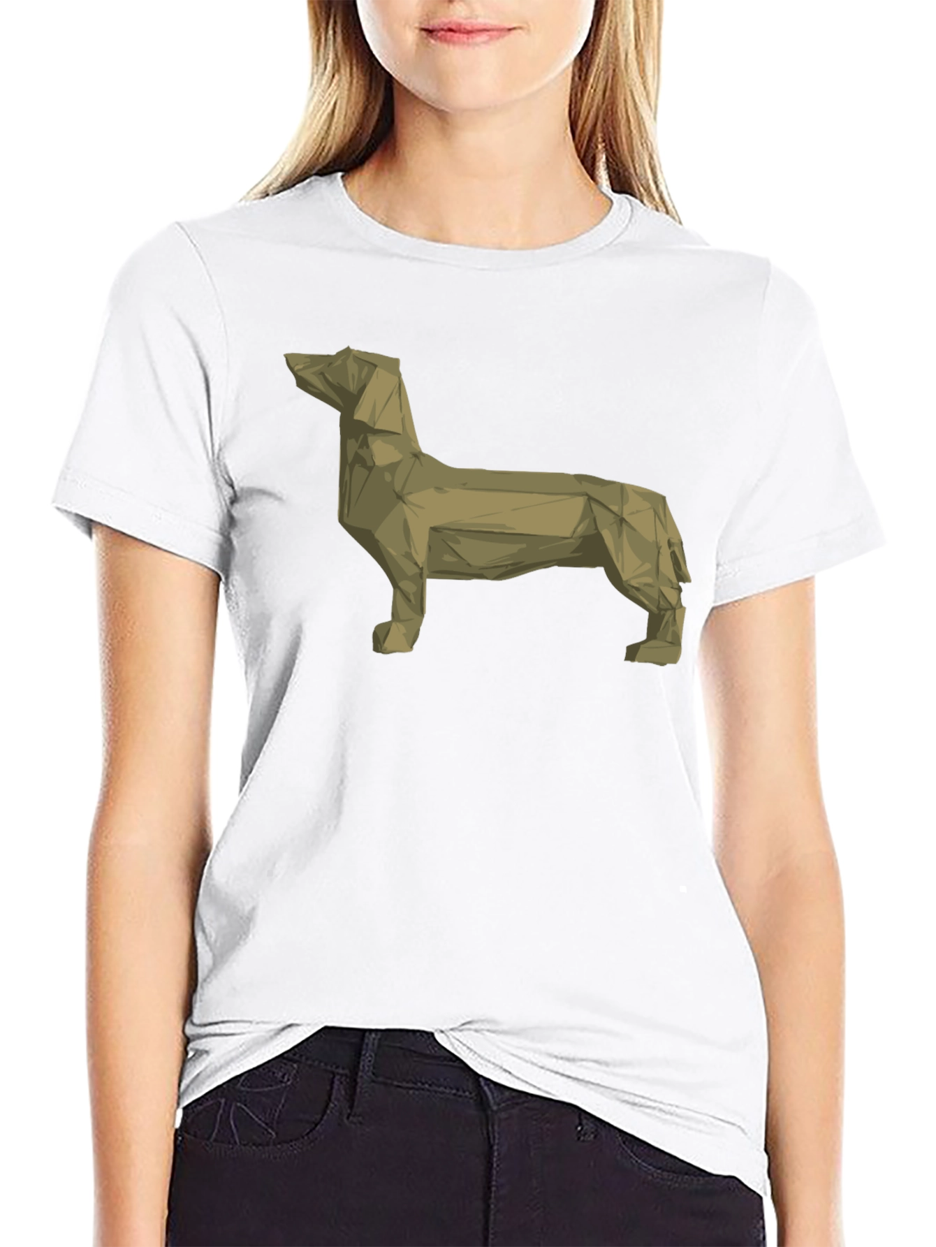 Geometric Dachshund Graphic Tee - Modern Dog Lovers T-Shirt