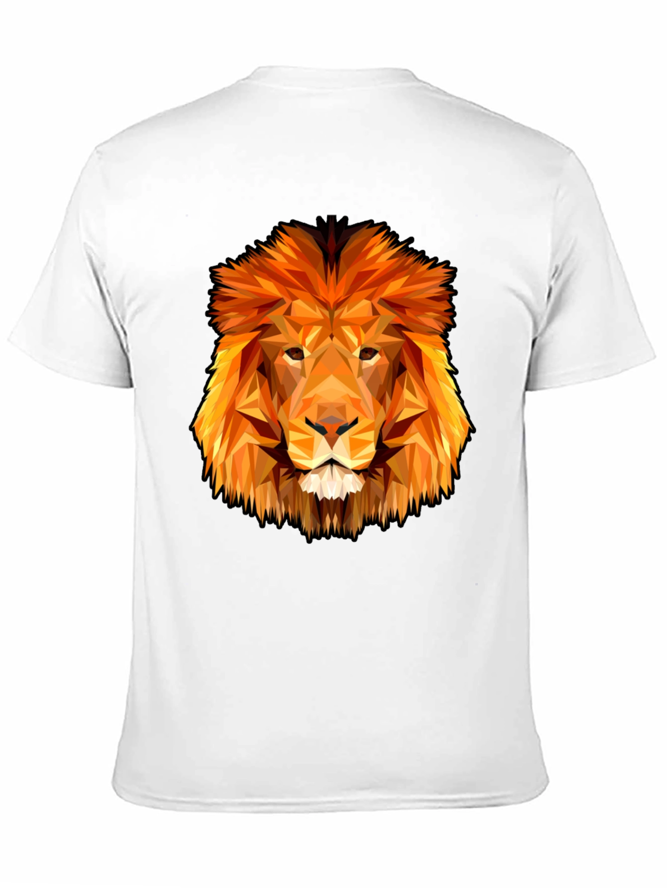Geometric Lion Graphic Tee - Black