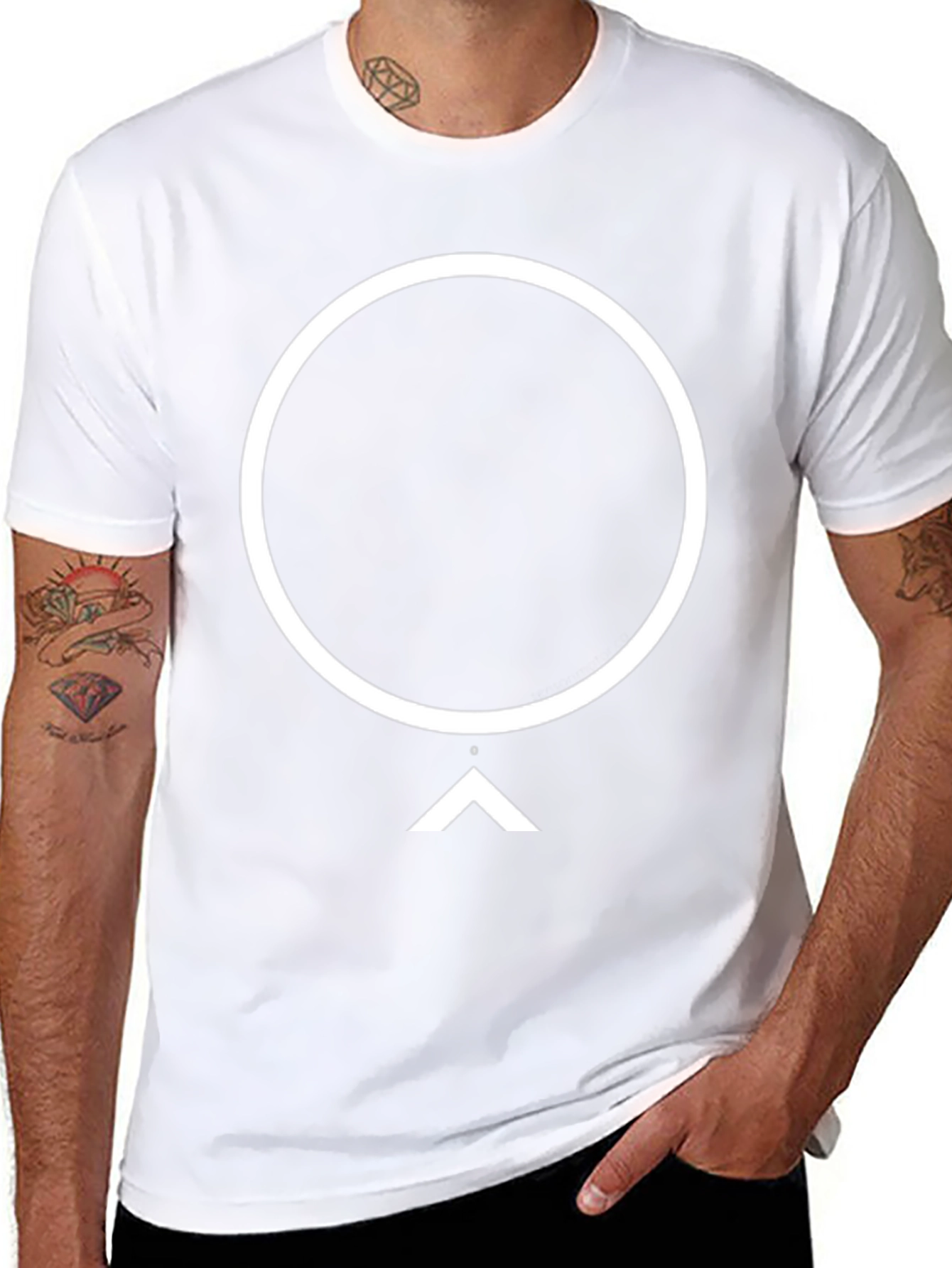 Abstract Circle & Arrow Graphic Tee - Modern Design