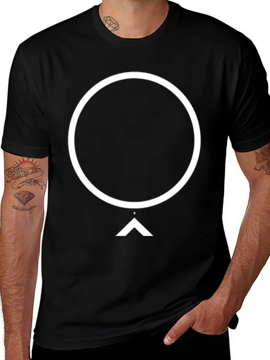 Abstract Circle & Arrow Graphic Tee - Modern Design
