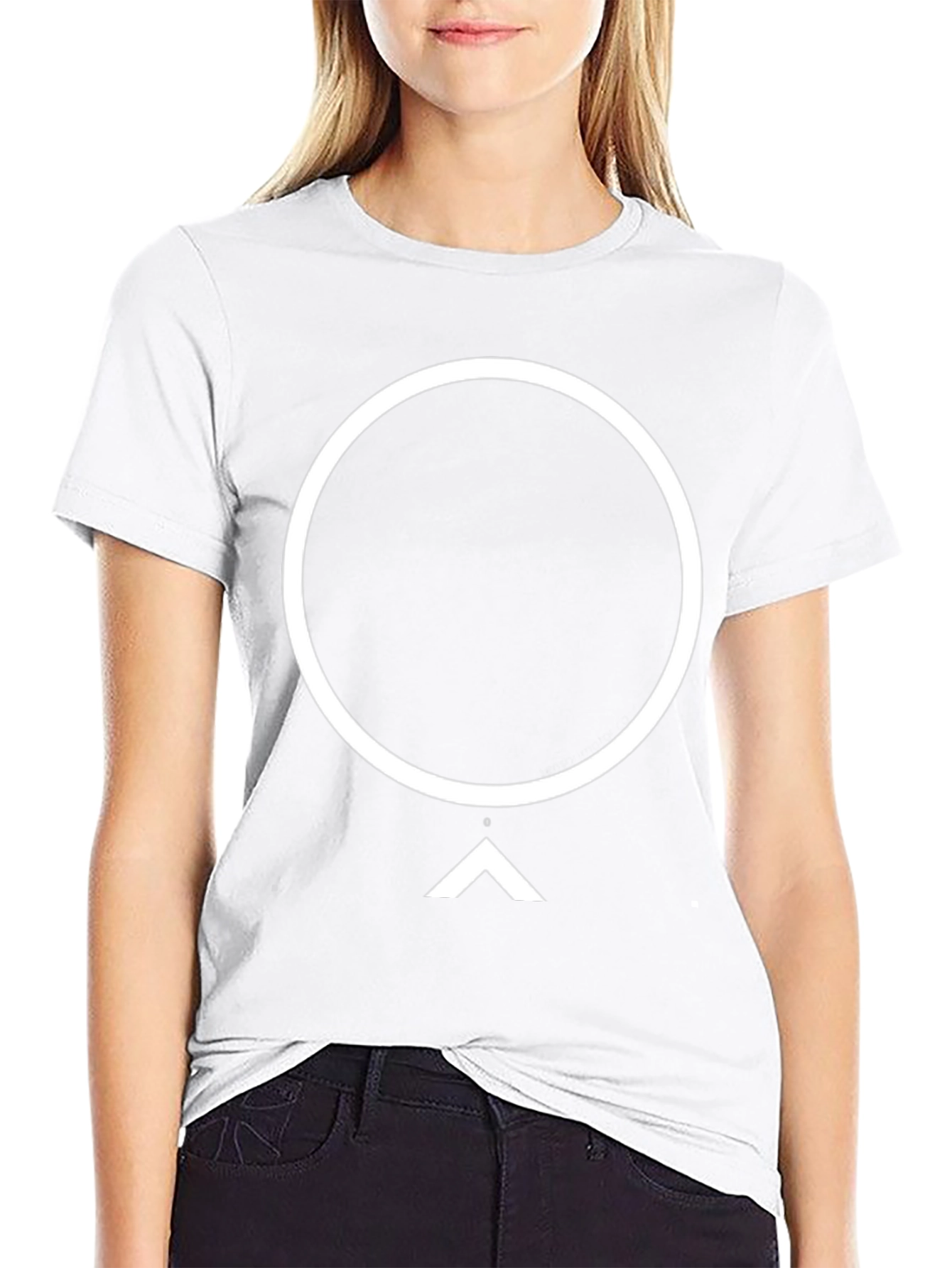 Abstract Circle & Arrow Graphic Tee - Modern Design