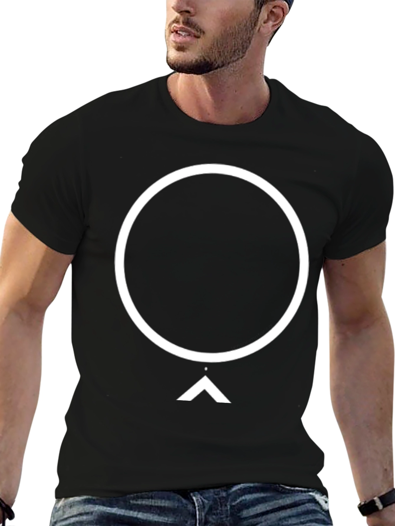 Abstract Circle & Arrow Graphic Tee - Modern Design