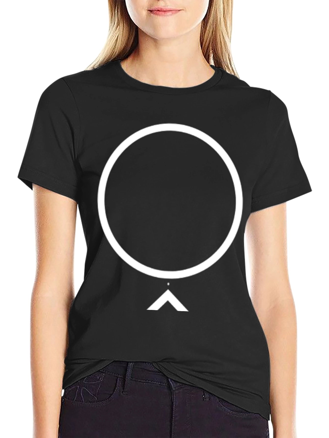 Abstract Circle & Arrow Graphic Tee - Modern Design
