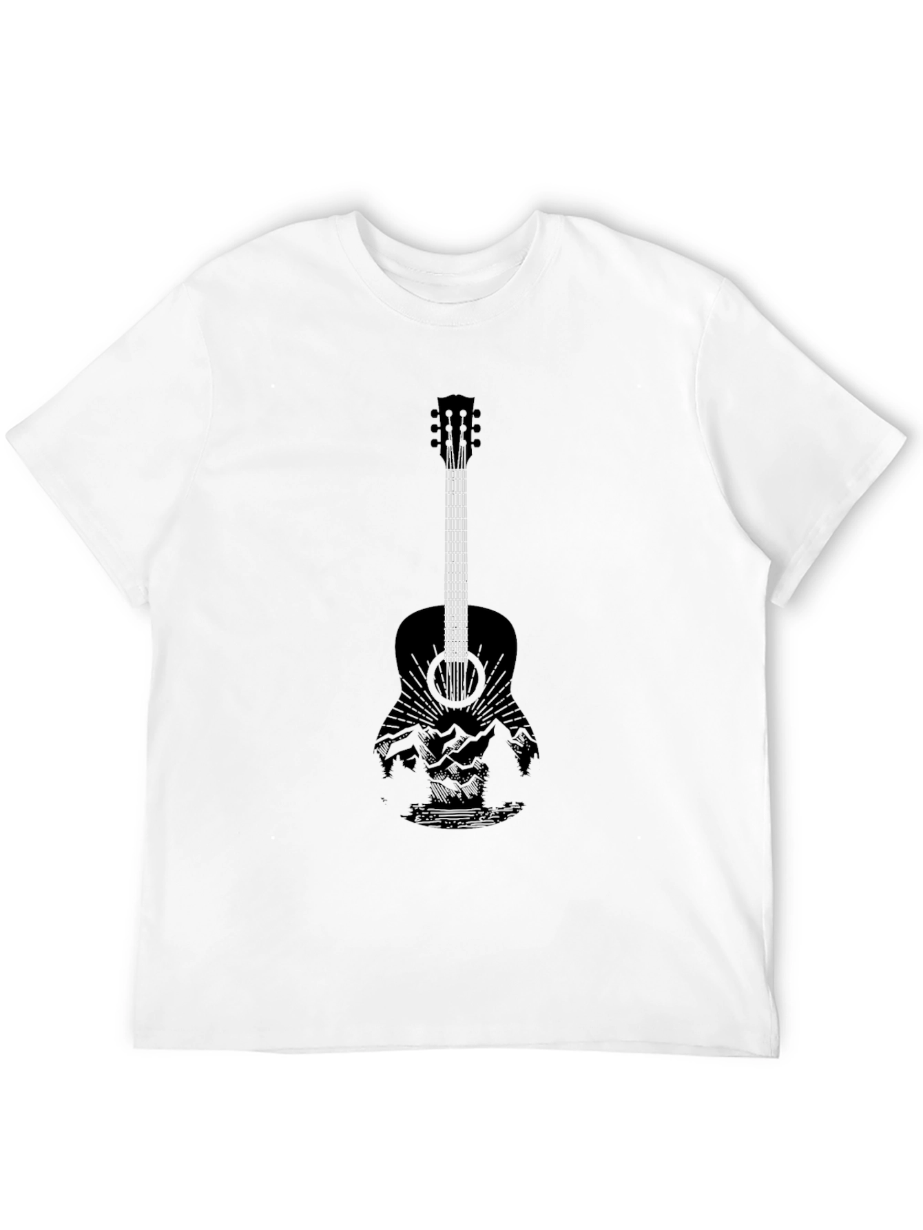 Guitar Landscape Graphic Tee - Black