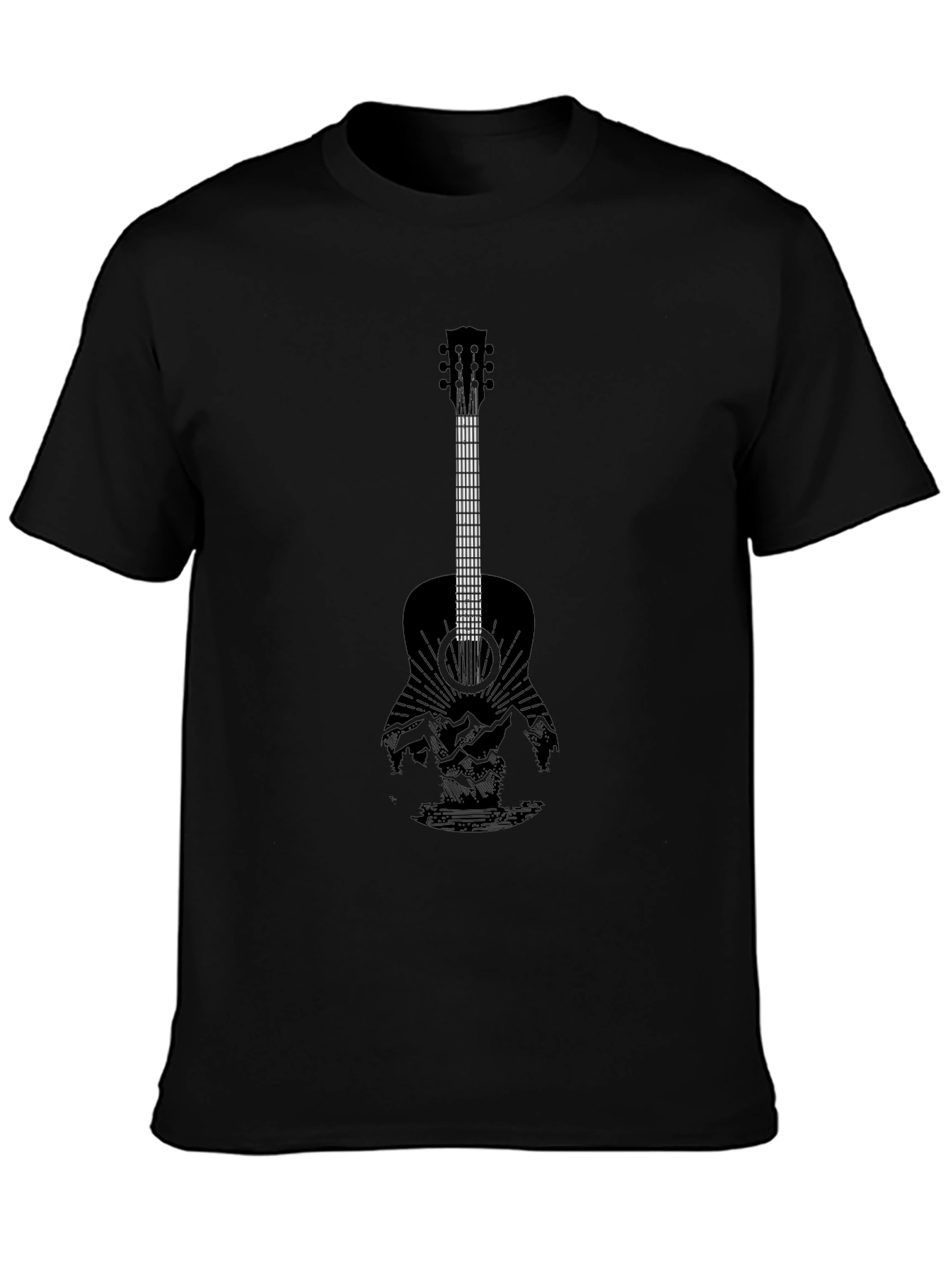 Guitar Landscape Graphic Tee - Black