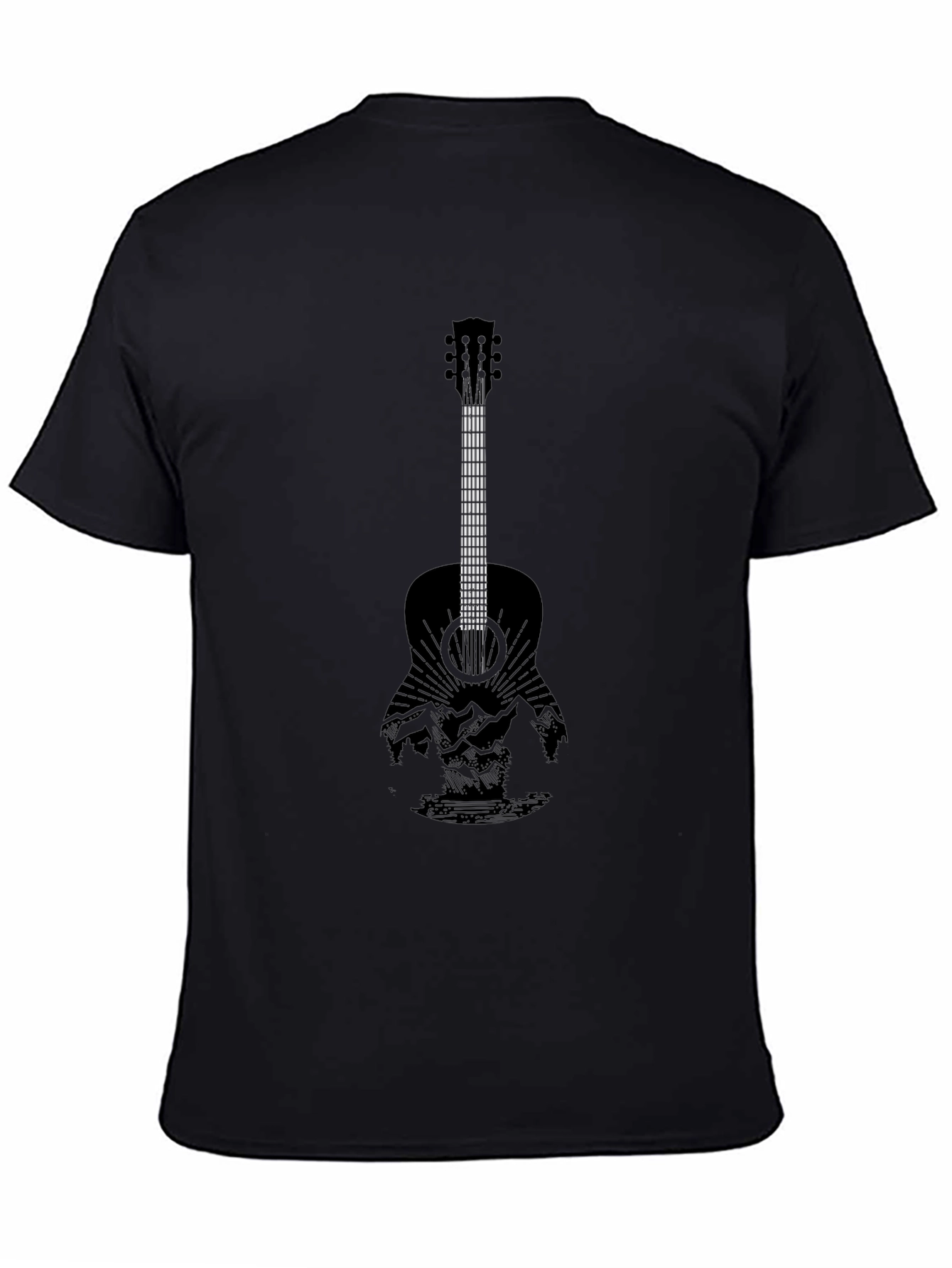 Guitar Landscape Graphic Tee - Black