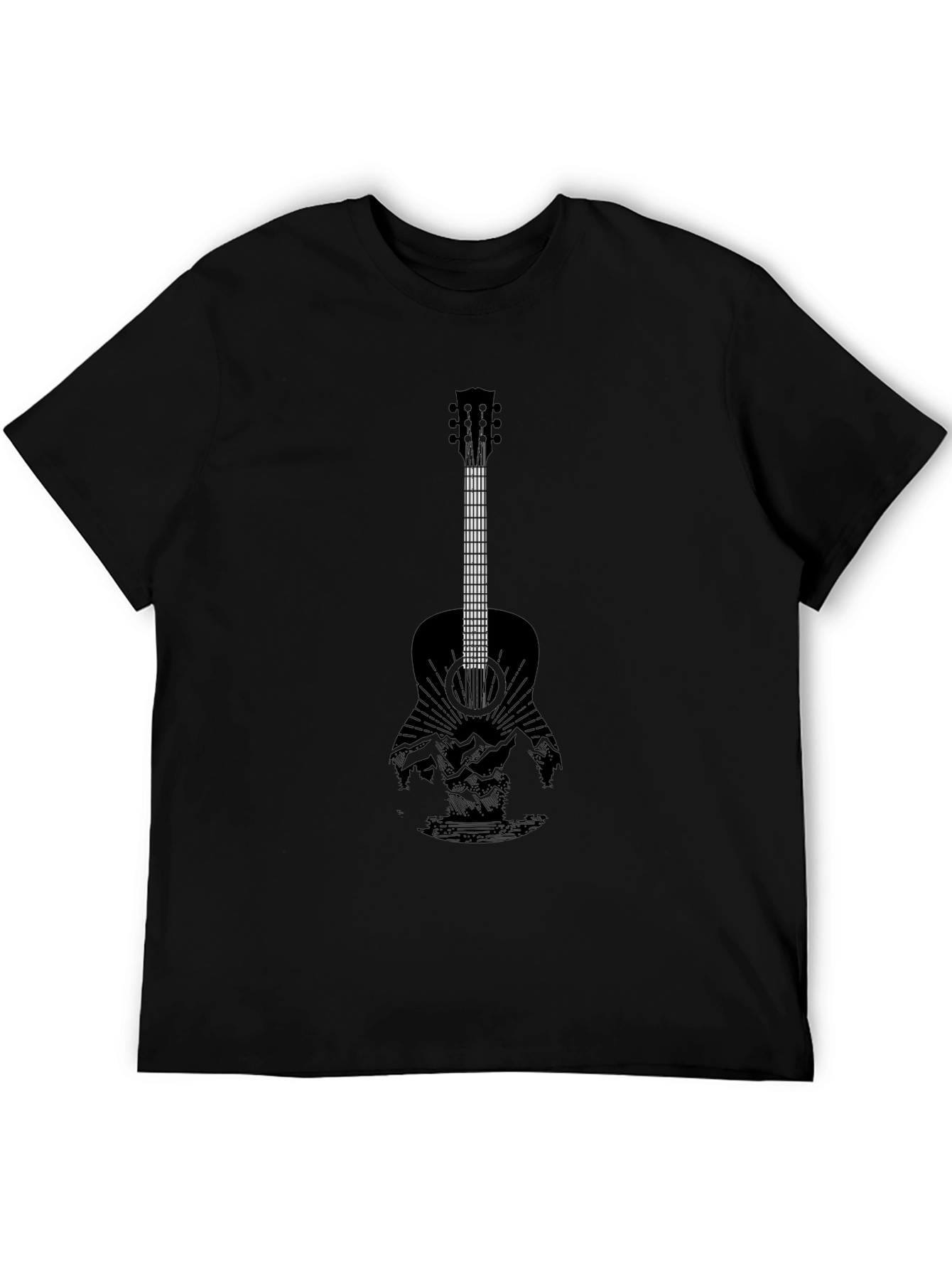 Guitar Landscape Graphic Tee - Black