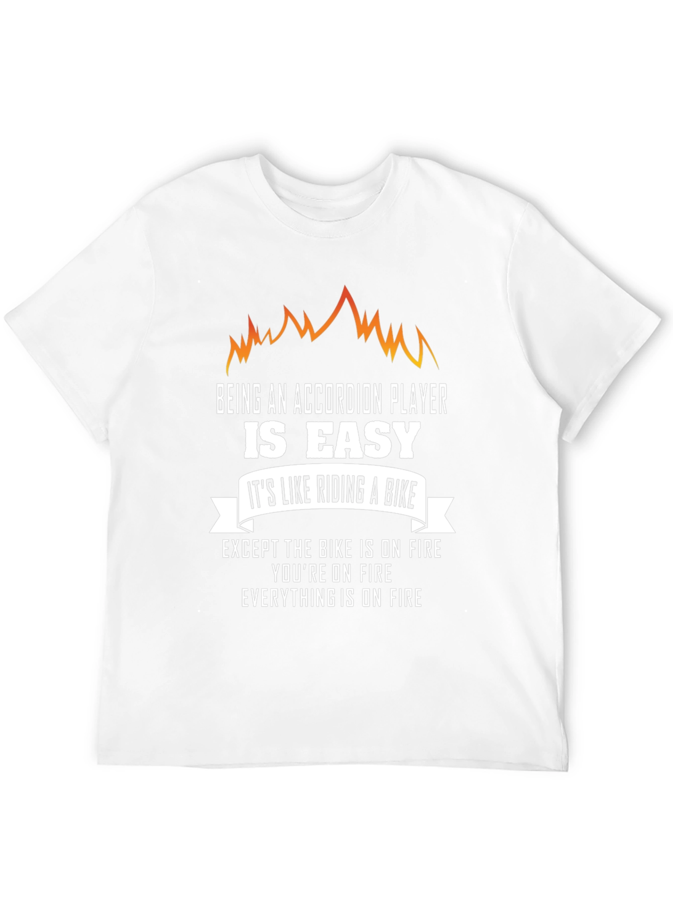 Accordion Player On Fire Funny T-Shirt