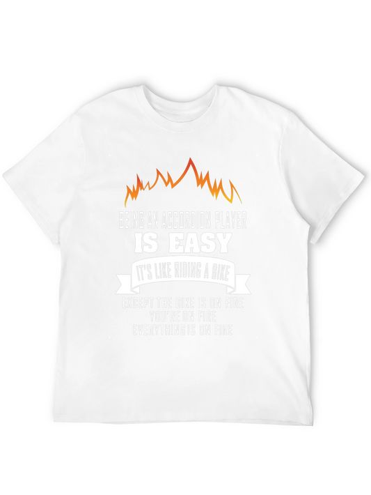 Accordion Player On Fire Funny T-Shirt