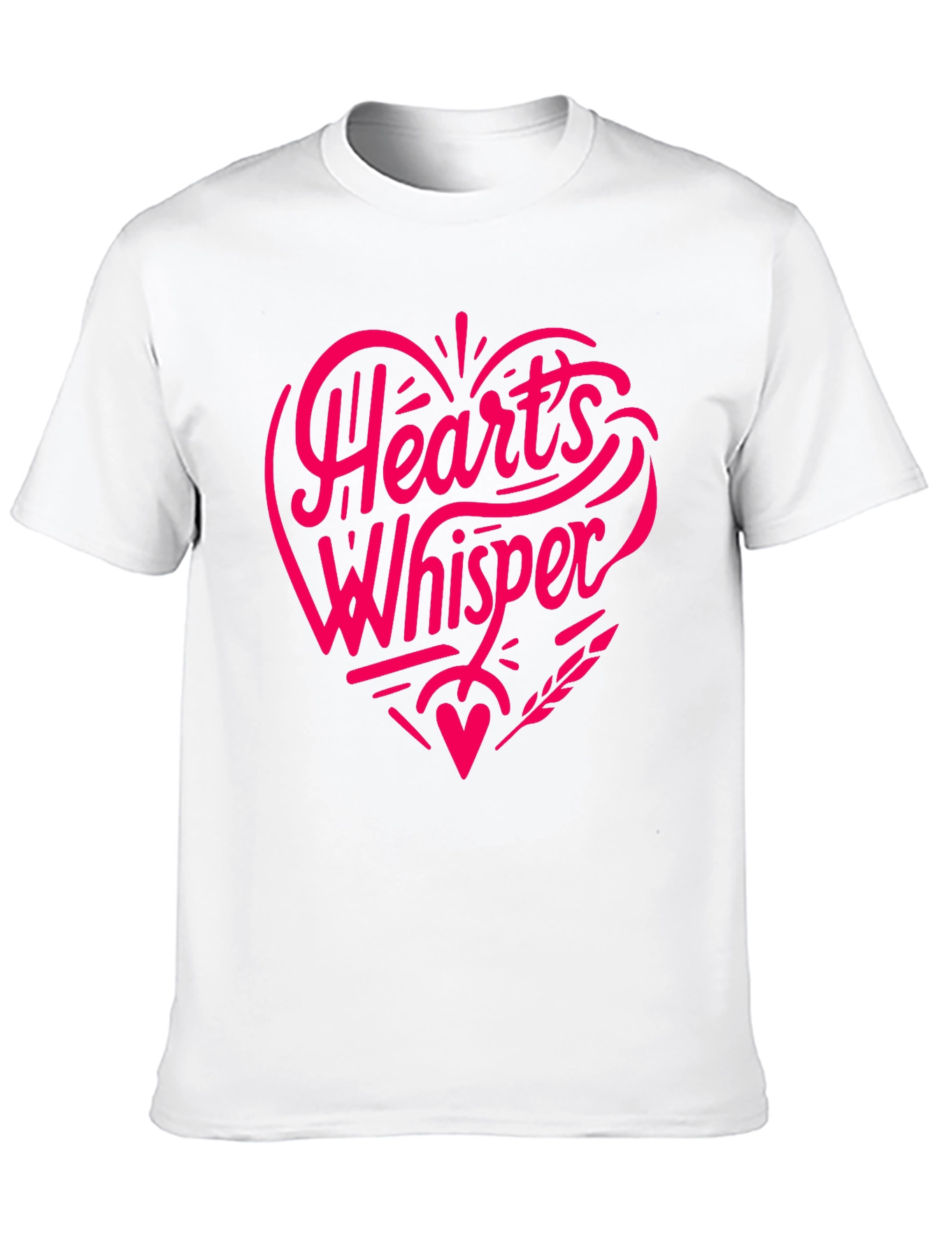 Hearts Whisper Black T-Shirt - Romantic Graphic Tee