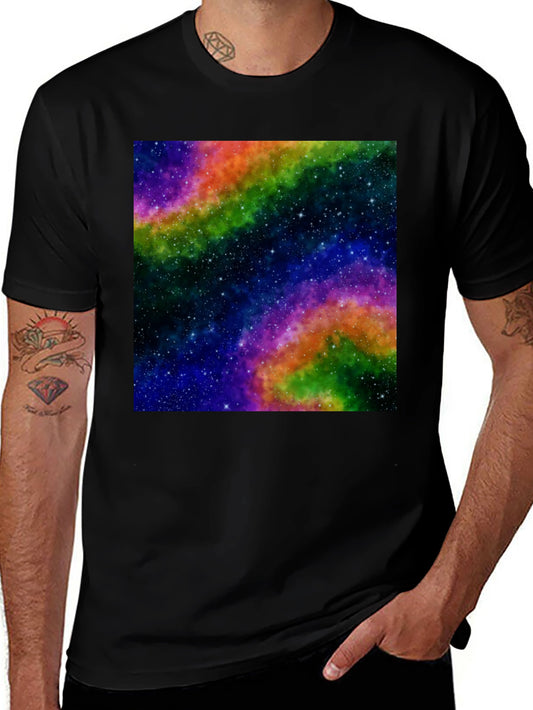 Galaxy Print Black T-Shirt