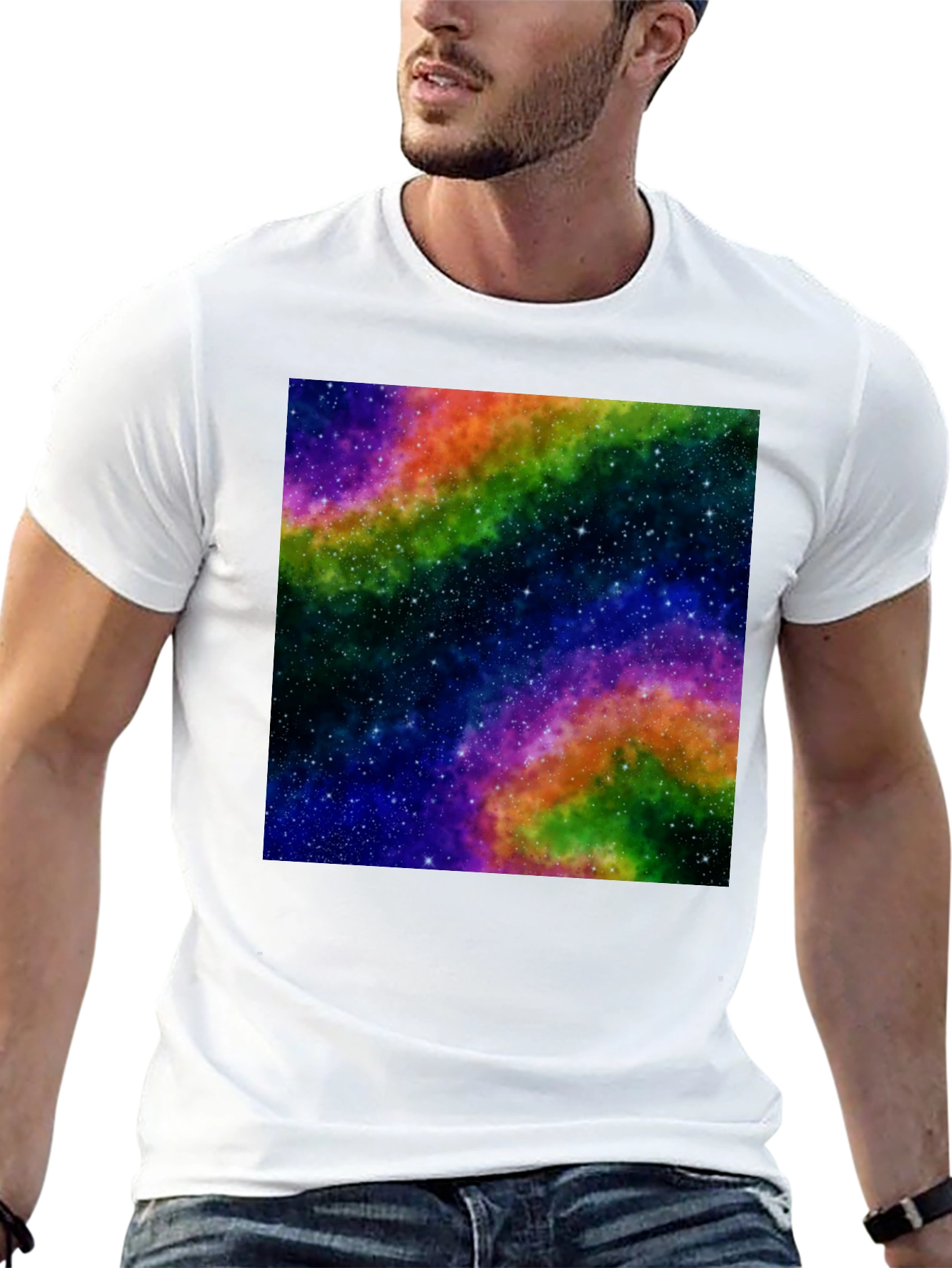 Galaxy Print Black T-Shirt