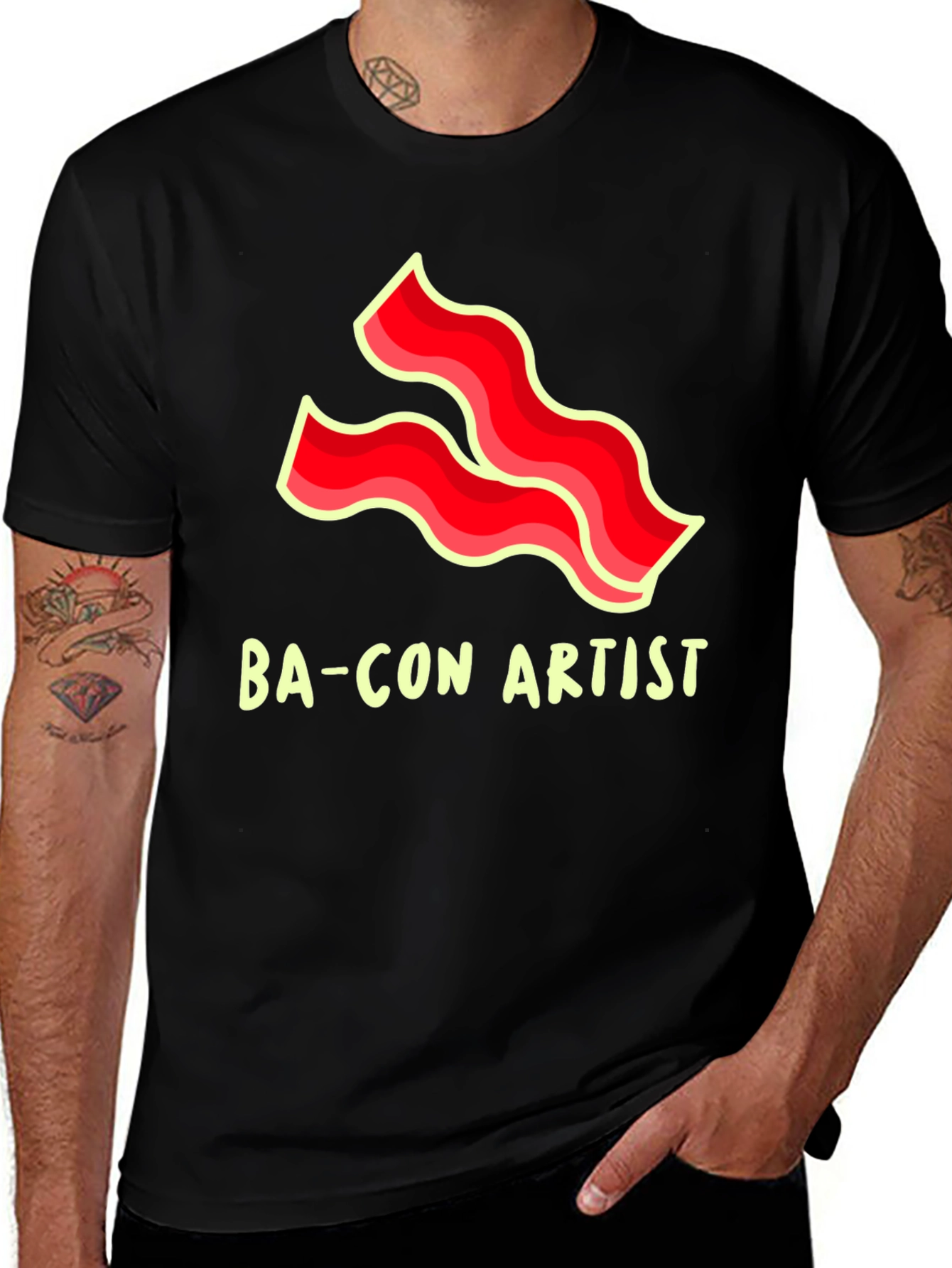 Bacon Artist Black Graphic Tee
