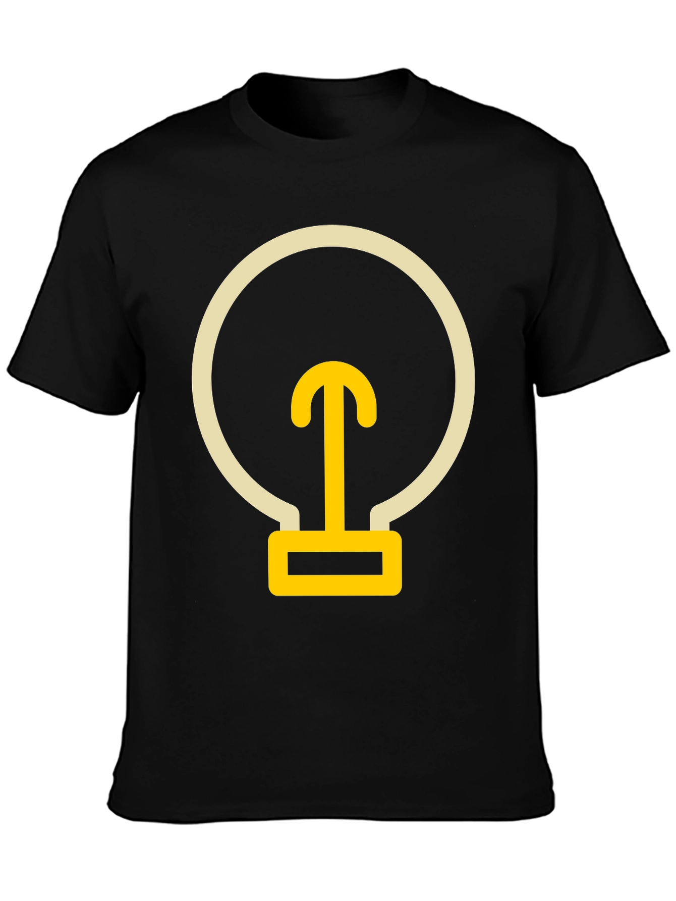 Abstract Lightbulb Design Black T-Shirt