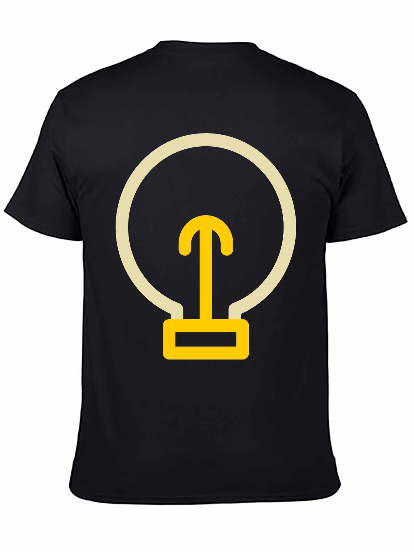 Abstract Lightbulb Design Black T-Shirt