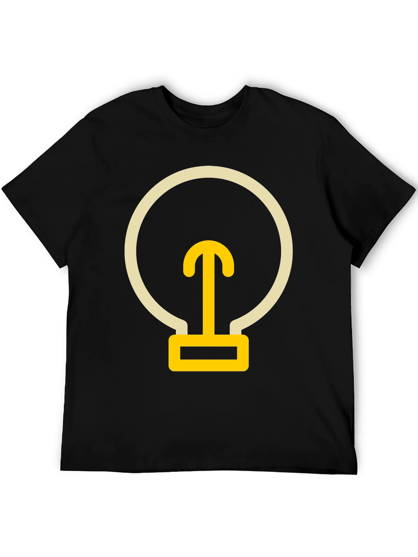 Abstract Lightbulb Design Black T-Shirt