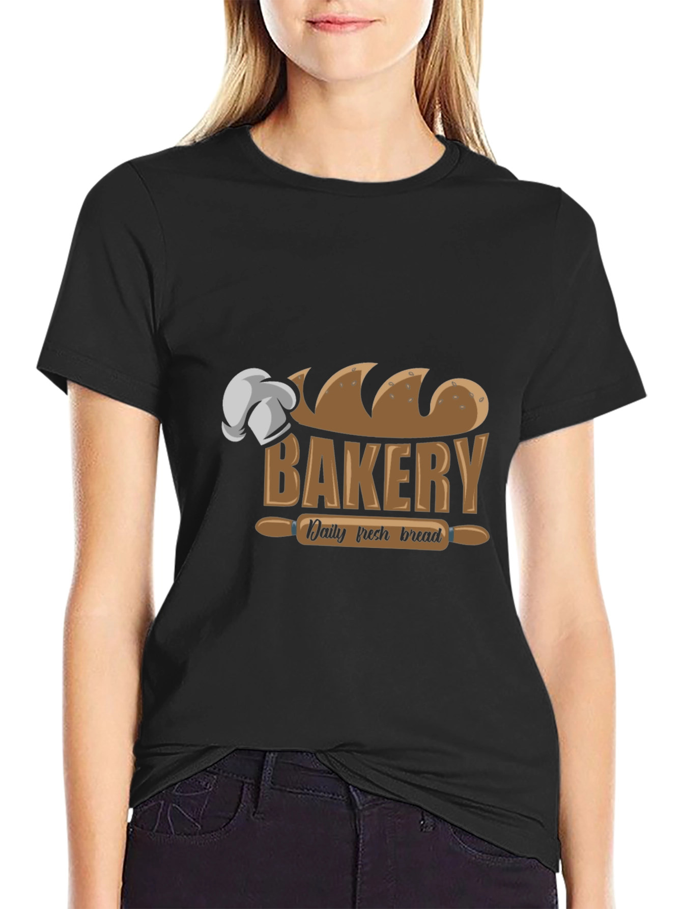 Bakery Daily Fresh Bread Black T-Shirt