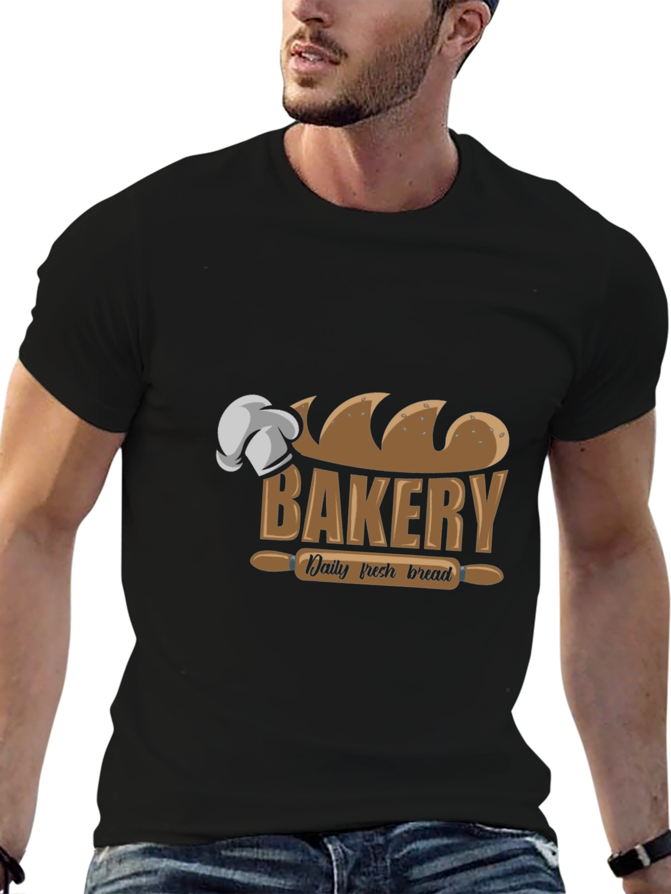 Bakery Daily Fresh Bread Black T-Shirt