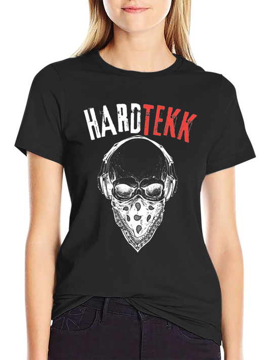 Hardtekk Skull Graphic T-Shirt - Black Cotton Tee