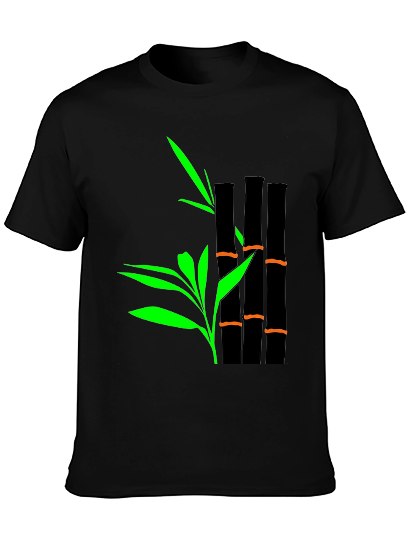 Bamboo Graphic Print T-Shirt - Stylish Casual Tee