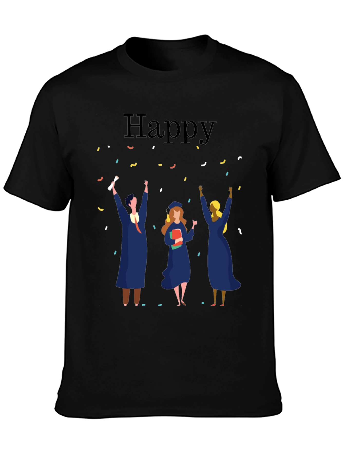 Happy Graduation Celebration Black T-Shirt