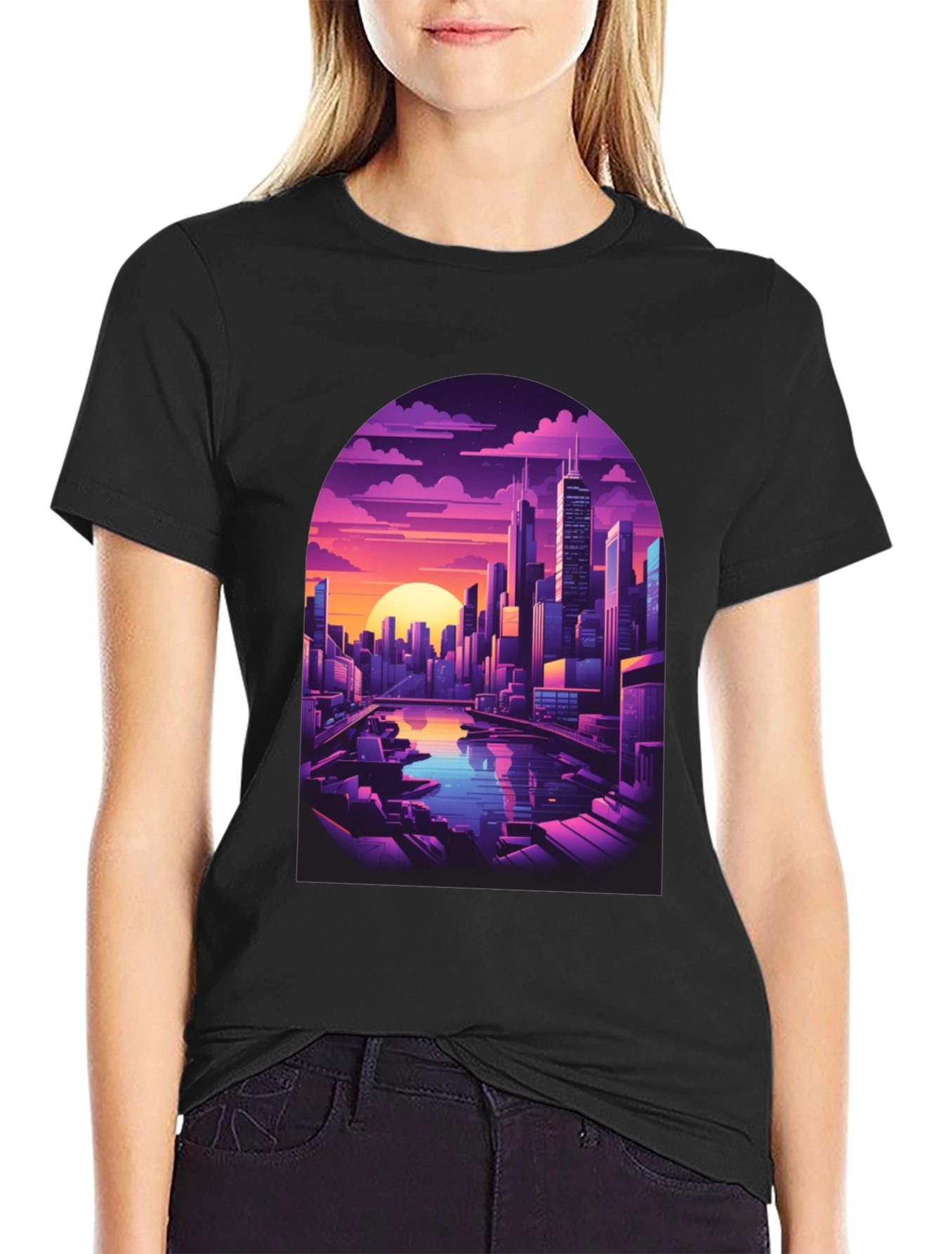 Sunset Cityscape Graphic Tee