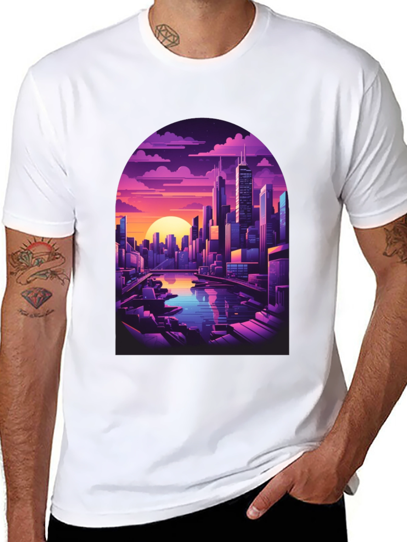 Sunset Cityscape Graphic Tee