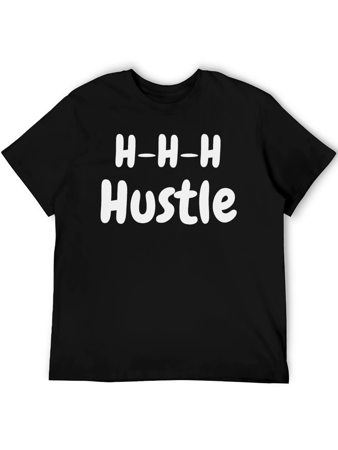 H-H-H Hustle Graphic Tee - Black Cotton T-Shirt