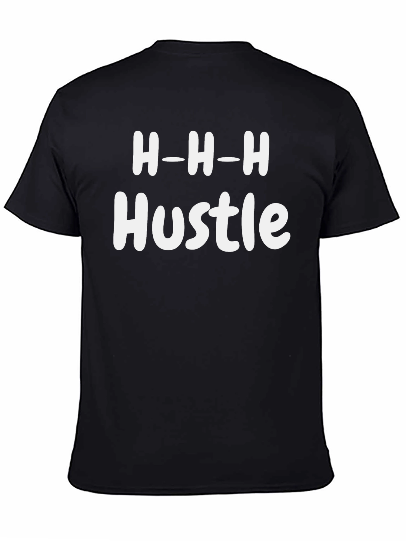 H-H-H Hustle Graphic Tee - Black Cotton T-Shirt