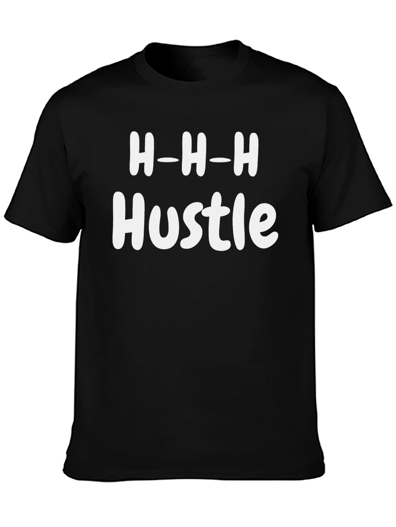 H-H-H Hustle Graphic Tee - Black Cotton T-Shirt