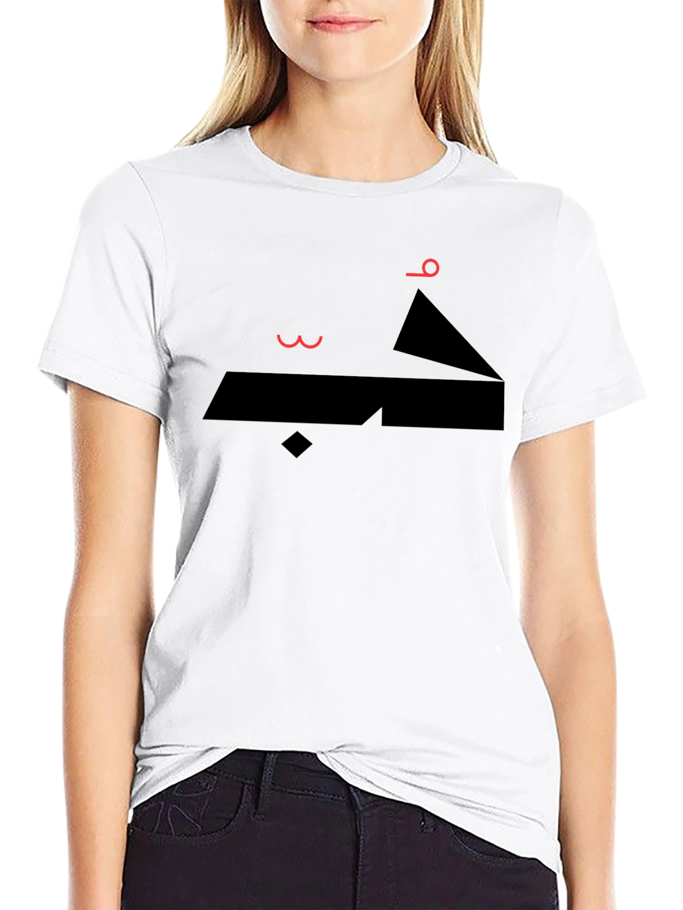 Abstract Arabic Graphic Print Black T-Shirt