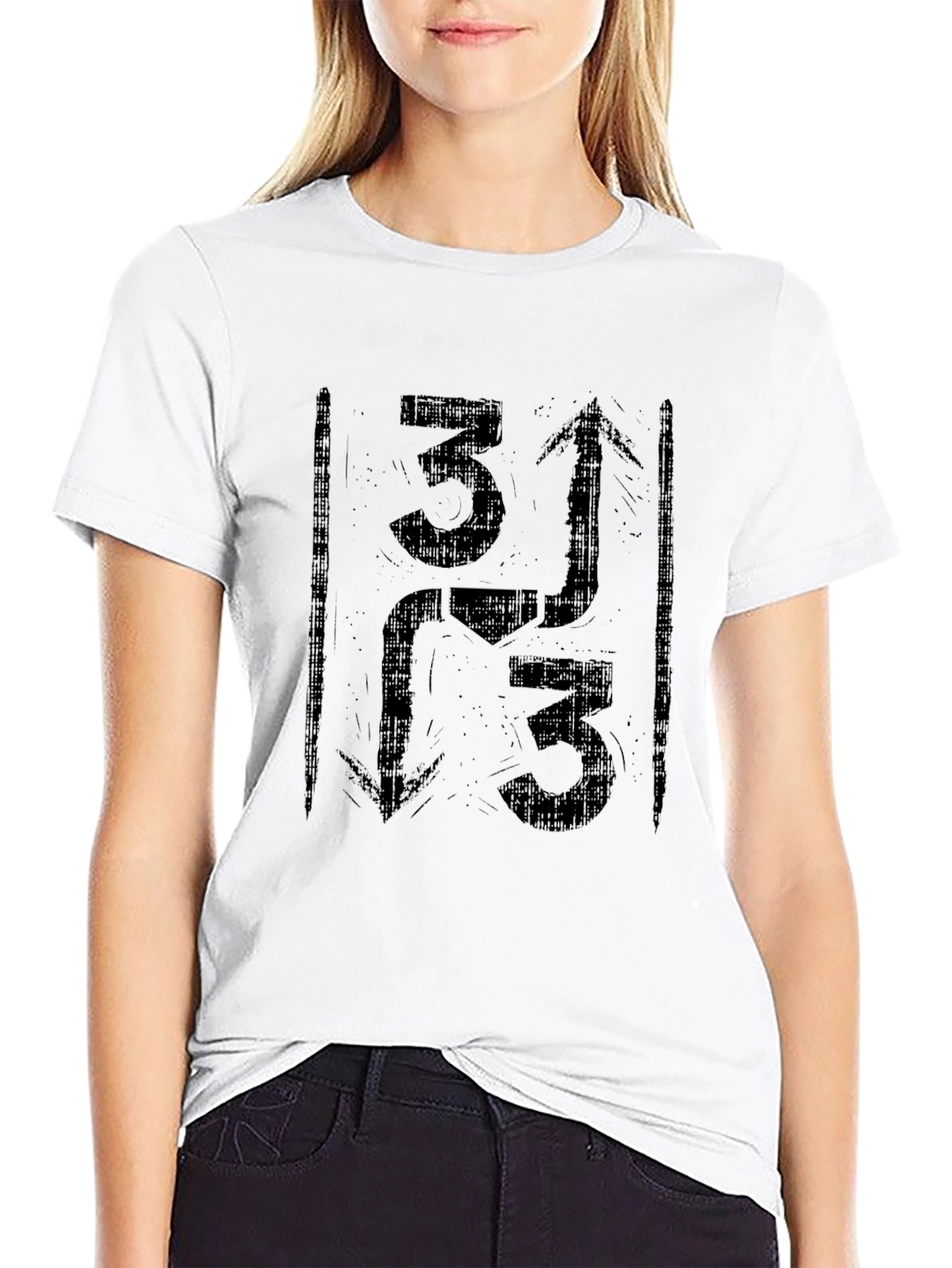 Graphic Tee: 3 Up 3 Down - Black T-Shirt